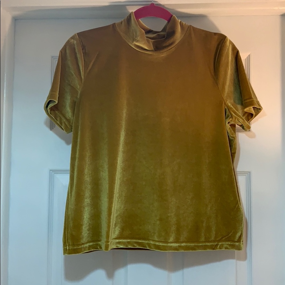 Velvet mock neck shirt sleeve top by Madewell